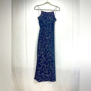 Jump Apparel Blue with silver dress for prom, weddings, etc size 11/12